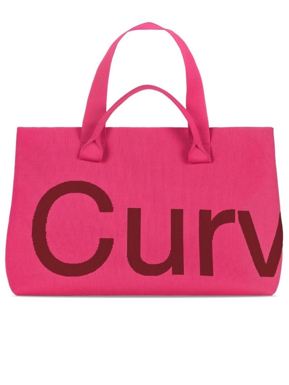 Pink Canvas Tote Bag with Contrasting Print - Women Bags